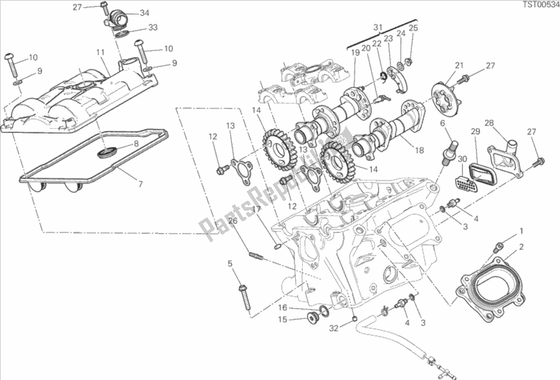 Todas las partes para 13a - Culata Vertical - Distribución de Ducati Superbike 899 Panigale ABS 2015